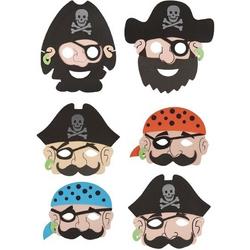 24 STUKS | Mix Jongens Piraten Maskers van Foam | Traktatie / Uitdeelcadeautjes | Mix soorten Piraat Maskers | Piraten Feest | Jongens  (24 stuks)